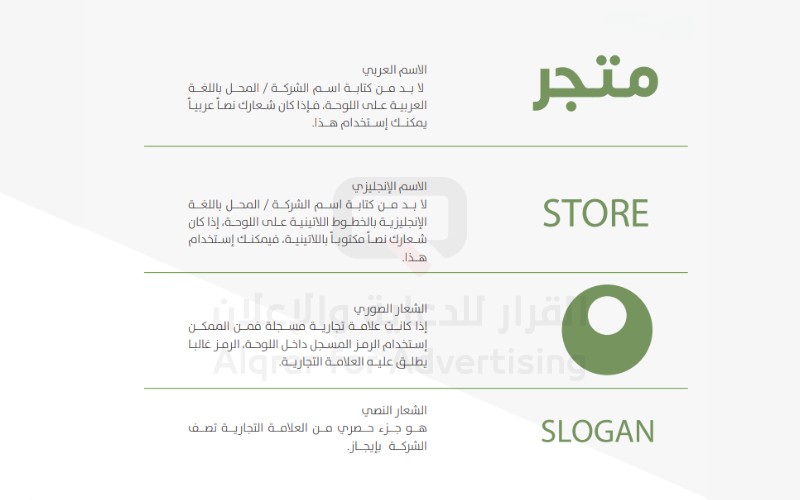 شروط البلدية للوحات المحلات